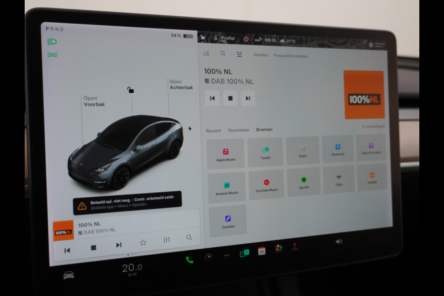 Tesla Model Y Long Range AWD 75kWh  Trekhaak Lmv 20" Wrmtepomp Leder Navi Ecc Premium Audio Stoel+Stuurverwarming Autopilot 3.0 Adaptieve Crui Memory Matrix Led Intel Atom® Processor Homelink 5 Achterbank verwarmd 4WD 1.600KG Trekgewicht
