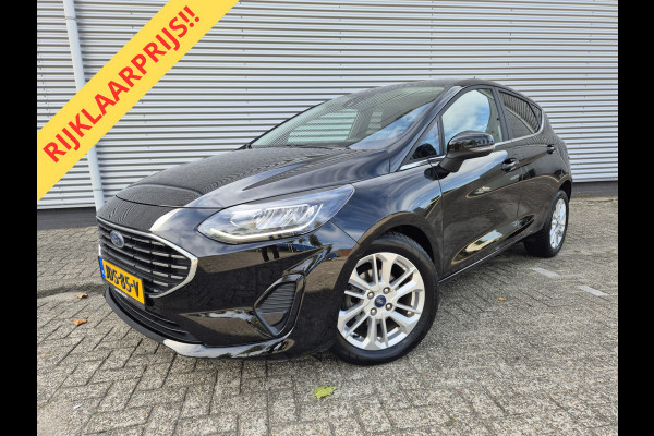 Ford Fiesta 1.0 EcoBoost Hybrid Titanium,Android/Carplay/navigatie,airco.cruise,stoel/stuur/voorruit verwarming,parkeesensoren,