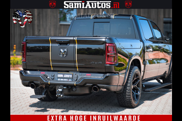 Dodge Ram 1500 Limited Night High Output 540HP 706Nm | Massage + Full Option | De Meest Luxe en Volle Pick-Up in zijn Klasse | Comfortabele Dubbele Cabine met Royale 5 Zitplaatsen | BPM vrij | Nu Leverbaar uit Voorraad | Voorraad Nr 2324 - 5142