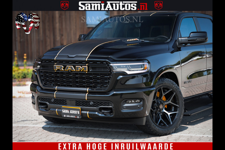 Dodge Ram 1500 Limited Night High Output 540HP 706Nm | Massage + Full Option | De Meest Luxe en Volle Pick-Up in zijn Klasse | Comfortabele Dubbele Cabine met Royale 5 Zitplaatsen | BPM vrij | Nu Leverbaar uit Voorraad | Voorraad Nr 2324 - 5142