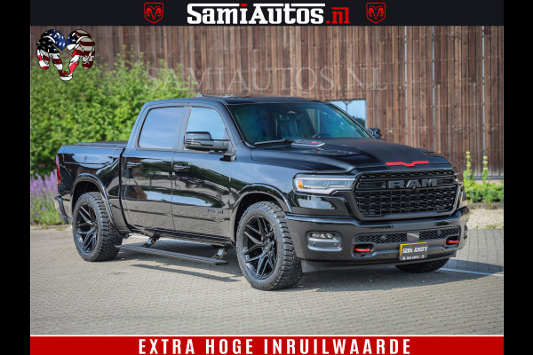 Dodge Ram 1500 Limited Night High Output 540HP 706Nm | Massage + Full Option | De Meest Luxe en Volle Pick-Up in zijn Klasse | Comfortabele Dubbele Cabine met Royale 5 Zitplaatsen | BPM vrij | Nu Leverbaar uit Voorraad | Voorraad Nr 2334 - 5409