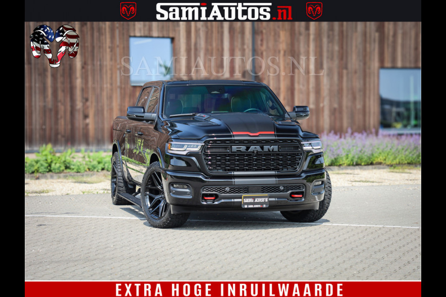 Dodge Ram 1500 Limited Night High Output 540HP 706Nm | Massage + Full Option | De Meest Luxe en Volle Pick-Up in zijn Klasse | Comfortabele Dubbele Cabine met Royale 5 Zitplaatsen | BPM vrij | Nu Leverbaar uit Voorraad | Voorraad Nr 2334 - 5409