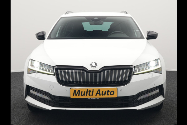 Škoda Superb Combi 1.4 TSI iV Sportline Business Plug In Hybrid 218pk Dealer O.H PHEV | Adaptive Cruise | Alcantara Sportstoelen Memory & Verwarmd | Apple Carplay | Sfeerverlichting | Keyless | Blis | Camera | Virtual | Navigatie | DAB |