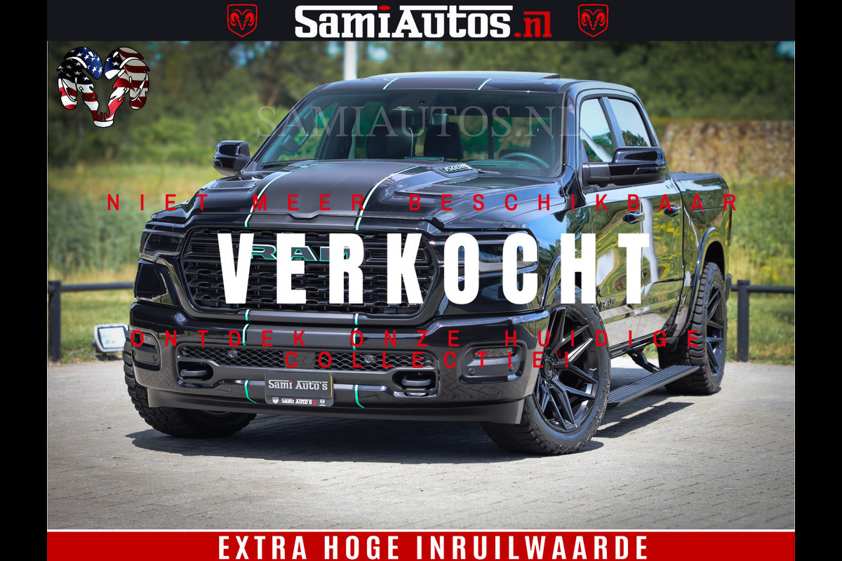 Dodge Ram 1500 Limited H.O 540HP 706Nm | Massage + Full Option | De Meest Luxe en Volle Pick-Up in zijn Klasse | Comfortabele Dubbele Cabine met Royale 5 Zitplaatsen | BPM vrij | Nu Leverbaar uit Voorraad | Voorraad Nr 2332 - 5179