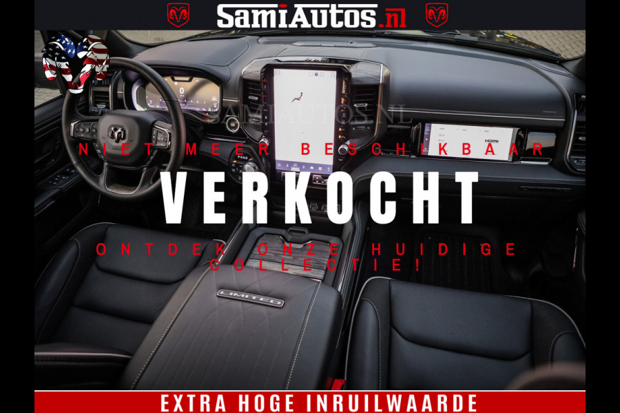 Dodge Ram 1500 Limited H.O 540HP 706Nm | Massage + Full Option | De Meest Luxe en Volle Pick-Up in zijn Klasse | Comfortabele Dubbele Cabine met Royale 5 Zitplaatsen | BPM vrij | Nu Leverbaar uit Voorraad | Voorraad Nr 2332 - 5179