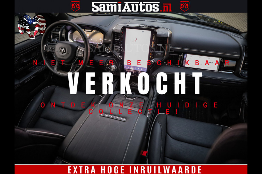 Dodge Ram 1500 Limited H.O 540HP 706Nm | Massage + Full Option | De Meest Luxe en Volle Pick-Up in zijn Klasse | Comfortabele Dubbele Cabine met Royale 5 Zitplaatsen | BPM vrij | Nu Leverbaar uit Voorraad | Voorraad Nr 2332 - 5179