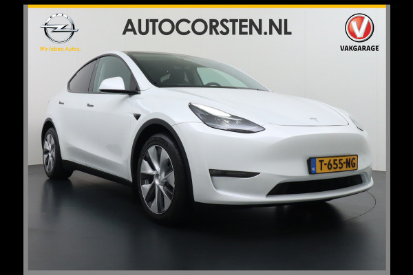 Tesla Model Y Long Range AWD 75kWh Warmtepomp  Autopilot FSD-Computer 3 Leder Pano-dak Elektr.Stuur+Stoel+Verwarmd Navi Ecc Premium Audio Keyl Camera's Elektr.AchterKlep Parkeer Assistent Sentry-Mode Privacyglas Bluetooth Dodehoek detector Connected services AMD-Ryzen Processor™ 1.600kg Trekvermogen Origineel Nederlandse Auto Garantie op Accu en Motor tot 20-01-2021 max. 192.000km