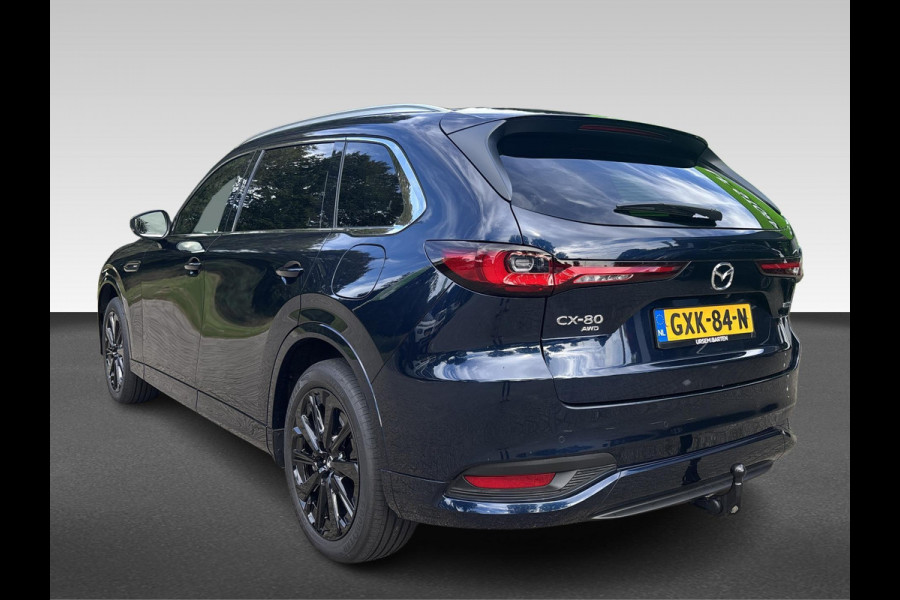 Mazda CX-80 2.5 e-SkyActiv PHEV Homura Plus 7-zitter Uitklapbare trekhaak | klasse III alarm | meest luxe uitvoering Nieuwprijs €76.000,-