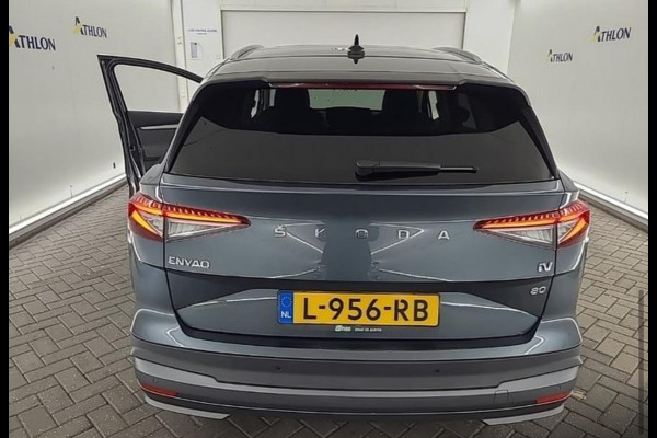 Škoda ENYAQ iV 80, panoramadak, achteruitrijcamera, stoel-stuurverwarming, 1/2 leder, vele opties,, eerste eigenaar