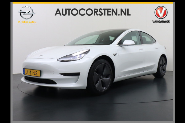 Tesla Model 3 RWD SR+ 60kWh 325PK Lmv  AutoPilot Leder PanoDak Adaptive-Cruise Lmv Camera's Elektr.-Stuur+Stoelen+Spiegels+Geheugen+Easy-Entry Navi LED Comfortstoelen ACC DAB Voorverwarmen interieur via App Keyless via Telefoonsleutel One-Pedal-Drive Origineel Nederlandse auto tot 11kw laden thuis! 1.584kg licht!