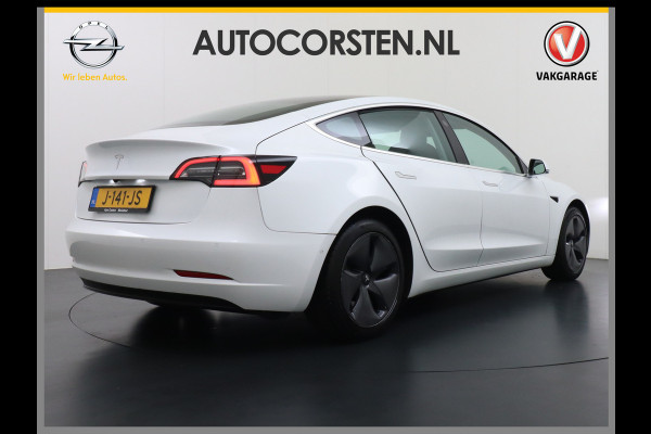 Tesla Model 3 RWD SR+ 60kWh 325PK Lmv  AutoPilot Leder PanoDak Adaptive-Cruise Lmv Camera's Elektr.-Stuur+Stoelen+Spiegels+Geheugen+Easy-Entry Navi LED Comfortstoelen ACC DAB Voorverwarmen interieur via App Keyless via Telefoonsleutel One-Pedal-Drive Origineel Nederlandse auto tot 11kw laden thuis! 1.584kg licht!