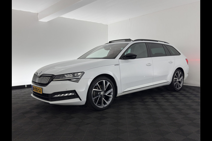 Škoda Superb Combi 1.4 TSI iV Plug-In Sportline Business {SOH-93%} (INCL-BTW) Aut. *PANO | LEATHER-ALCANTARA | FULL-LED | DIGI-COCKPIT | CANTON-SOUND | AMBIENT-LIGHT | CAMERA | NAVI-FULLMAP | DAB+ | KEYLESS | HEATED-SPORTSEATS | PRIVACY-GLASS | ECC | 19"ALU*