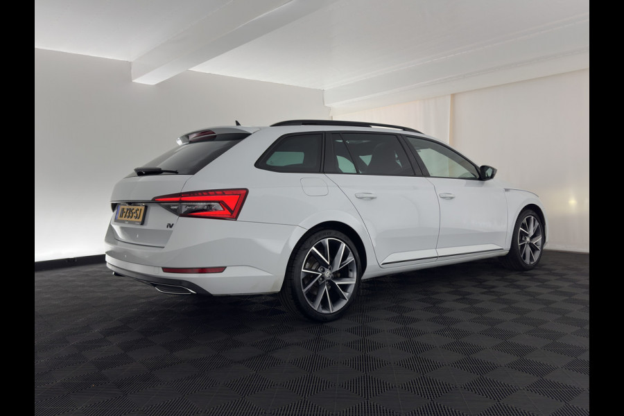 Škoda Superb Combi 1.4 TSI iV Plug-In Sportline Business {SOH-93%} (INCL-BTW) Aut. *PANO | LEATHER-ALCANTARA | FULL-LED | DIGI-COCKPIT | CANTON-SOUND | AMBIENT-LIGHT | CAMERA | NAVI-FULLMAP | DAB+ | KEYLESS | HEATED-SPORTSEATS | PRIVACY-GLASS | ECC | 19"ALU*