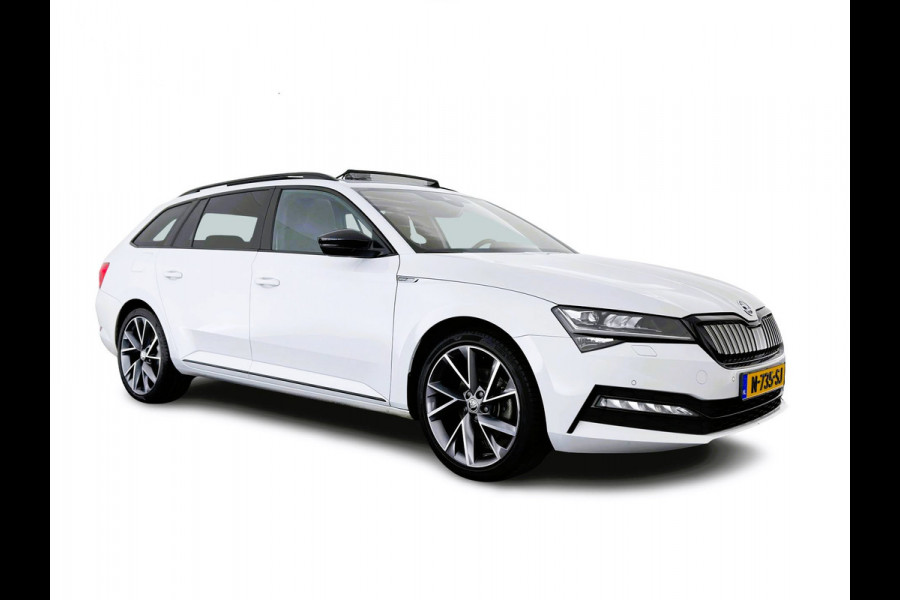Škoda Superb Combi 1.4 TSI iV Plug-In Sportline Business {SOH-93%} (INCL-BTW) Aut. *PANO | LEATHER-ALCANTARA | FULL-LED | DIGI-COCKPIT | CANTON-SOUND | AMBIENT-LIGHT | CAMERA | NAVI-FULLMAP | DAB+ | KEYLESS | HEATED-SPORTSEATS | PRIVACY-GLASS | ECC | 19"ALU*
