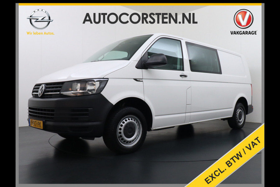Volkswagen Transporter 2.0TDI L2H1 DUBBELE CABINE Apple Carplay Android Auto Trekhaak Airco Comfortline Betonplex Vloer Lat om Lat betimmering Euro 6 Schuifdeur Origineel Nederlandse Auto