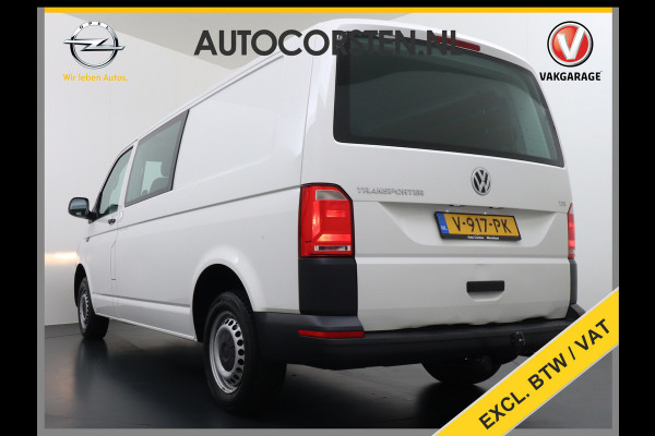 Volkswagen Transporter 2.0TDI L2H1 DUBBELE CABINE Apple Carplay Android Auto Trekhaak Airco Comfortline Betonplex Vloer Lat om Lat betimmering Euro 6 Schuifdeur Origineel Nederlandse Auto