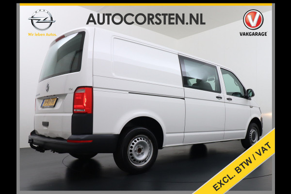 Volkswagen Transporter 2.0TDI L2H1 DUBBELE CABINE Apple Carplay Android Auto Trekhaak Airco Comfortline Betonplex Vloer Lat om Lat betimmering Euro 6 Schuifdeur Origineel Nederlandse Auto