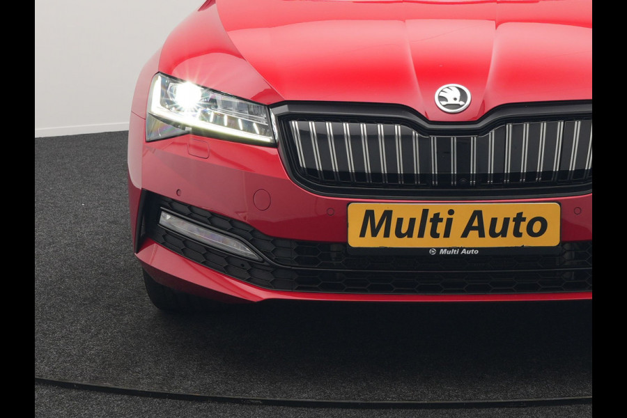 Škoda Superb Combi 1.4 TSI iV Sportline Business Plug In Hybrid 218pk Dealer O.H PHEV | Trekhaak Af Fabriek | Panodak | Adaptive Cruise | Canton Audio | Alcantara Sportstoelen Memory & Verwarmd | 360 | Apple Carplay | Blis | Stuur Verwarmd | Virtual | Navigatie | DAB |