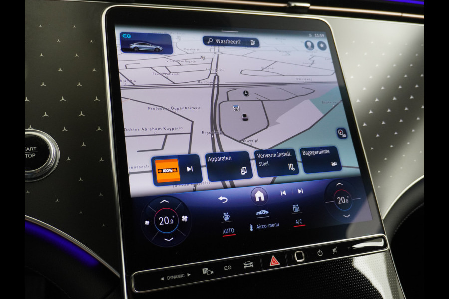 Mercedes-Benz EQE 350+ 91kWh Launch Edition Luxury Line Burmester® 3D Surround Sound Trekhaak Adap.Cruise Leder Memory Navi Ecc Camera Apple Carpl MBUX Premium Stoelverwarming Elek. Achterklep DAB+ Keyless 1e Eigenaar Origineel Nederlandse Auto