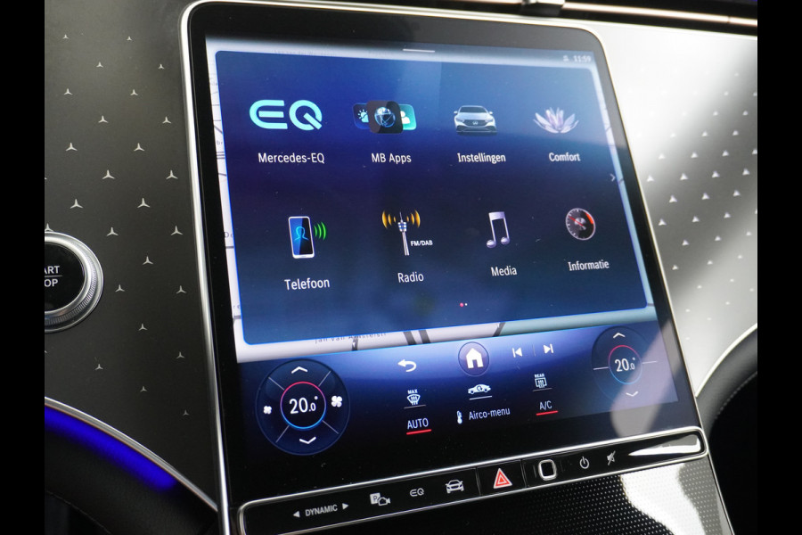 Mercedes-Benz EQE 350+ 91kWh Launch Edition Luxury Line Burmester® 3D Surround Sound Trekhaak Adap.Cruise Leder Memory Navi Ecc Camera Apple Carpl MBUX Premium Stoelverwarming Elek. Achterklep DAB+ Keyless 1e Eigenaar Origineel Nederlandse Auto