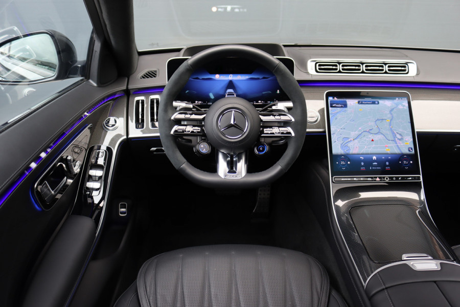Mercedes-Benz S-Klasse AMG 63 S E Performance Aut9 | 802pk | Keramisch | Carbon | Achterasbesturing | Distronic+ | MBUX Tablet | Stoelventilatie | Zonweringspakket | Vlakkenverwarming | Massage |
