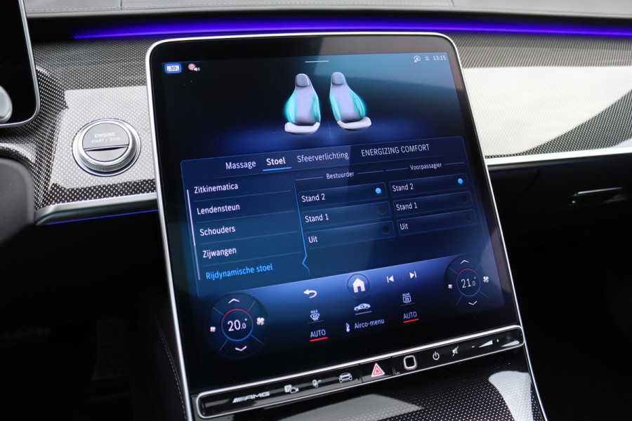 Mercedes-Benz S-Klasse AMG 63 S E Performance Aut9 | 802pk | Keramisch | Carbon | Achterasbesturing | Distronic+ | MBUX Tablet | Stoelventilatie | Zonweringspakket | Vlakkenverwarming | Massage |