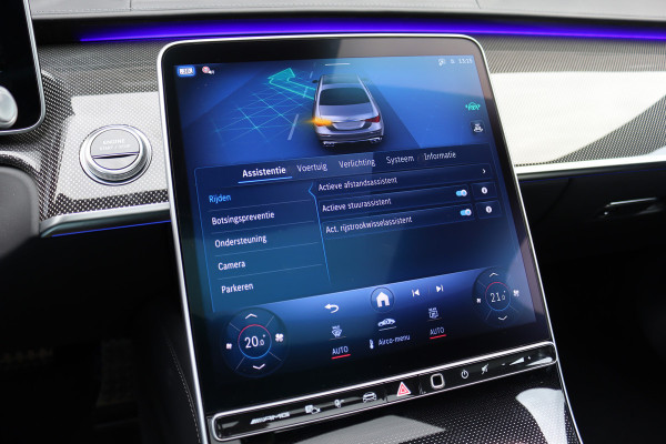 Mercedes-Benz S-Klasse AMG 63 S E Performance Aut9 | 802pk | Keramisch | Carbon | Achterasbesturing | Distronic+ | MBUX Tablet | Stoelventilatie | Zonweringspakket | Vlakkenverwarming | Massage |