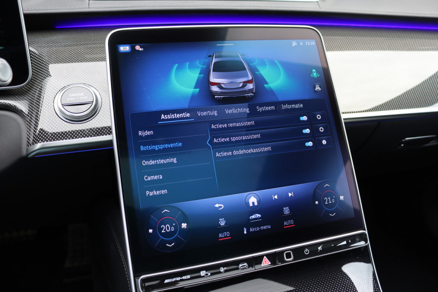 Mercedes-Benz S-Klasse AMG 63 S E Performance Aut9 | 802pk | Keramisch | Carbon | Achterasbesturing | Distronic+ | MBUX Tablet | Stoelventilatie | Zonweringspakket | Vlakkenverwarming | Massage |