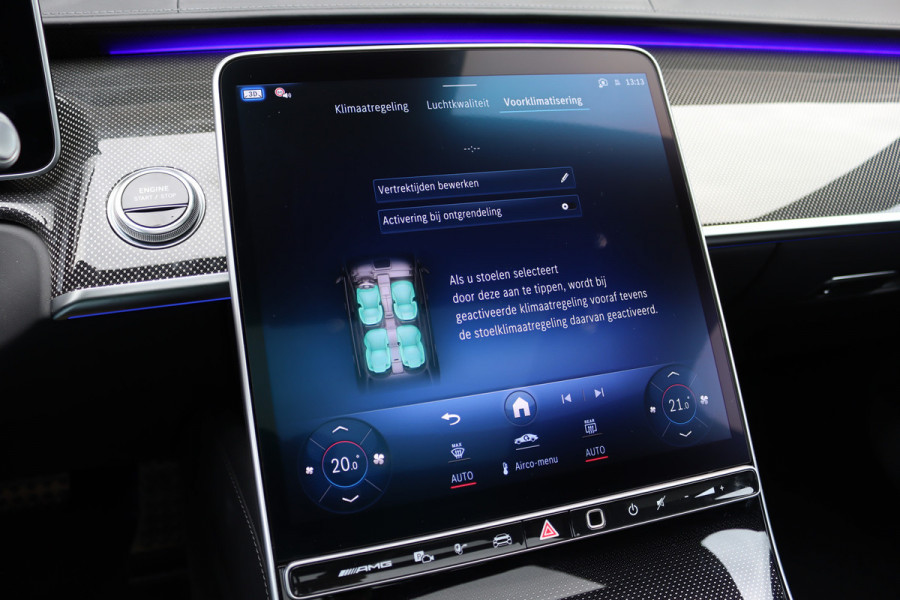 Mercedes-Benz S-Klasse AMG 63 S E Performance Aut9 | 802pk | Keramisch | Carbon | Achterasbesturing | Distronic+ | MBUX Tablet | Stoelventilatie | Zonweringspakket | Vlakkenverwarming | Massage |