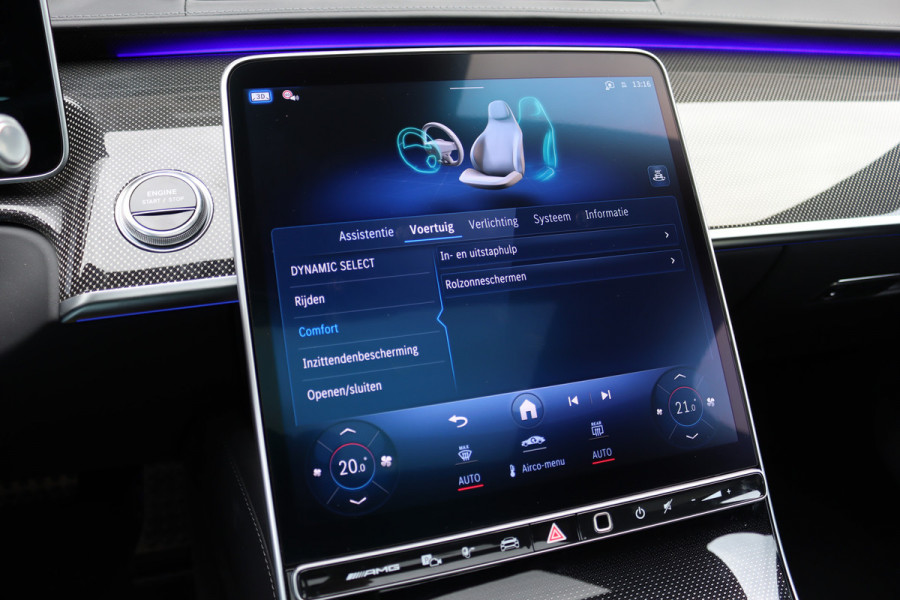 Mercedes-Benz S-Klasse AMG 63 S E Performance Aut9 | 802pk | Keramisch | Carbon | Achterasbesturing | Distronic+ | MBUX Tablet | Stoelventilatie | Zonweringspakket | Vlakkenverwarming | Massage |