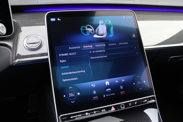 Mercedes-Benz S-Klasse AMG 63 S E Performance Aut9 | 802pk | Keramisch | Carbon | Achterasbesturing | Distronic+ | MBUX Tablet | Stoelventilatie | Zonweringspakket | Vlakkenverwarming | Massage |