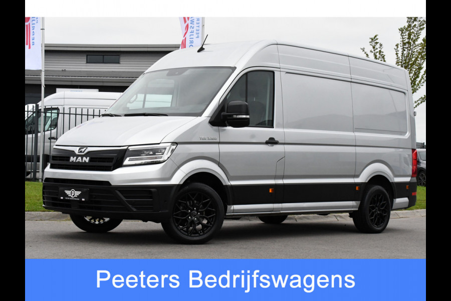 MAN TGE 35 2.0 L3H3 PB Edition Lucht geremd! Camera, 3500kg Trekhaak, Cruise, Carplay, LED, 165pk, Automaat, Multimedia, Uniek! lucht opbouw, markt, zwaar, luchhtrem, veldhuizen