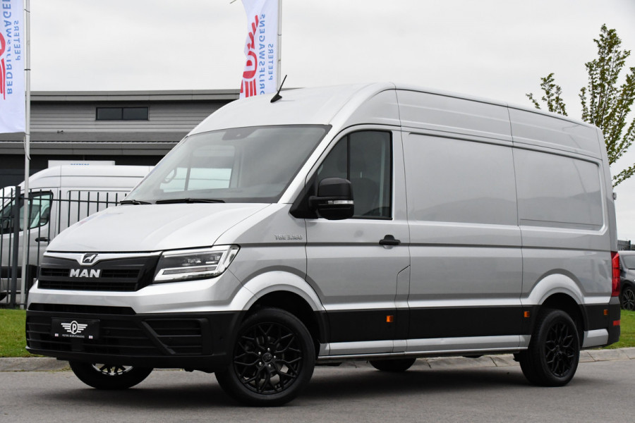MAN TGE 35 2.0 L3H3 PB Edition Lucht geremd! Camera, 3500kg Trekhaak, Cruise, Carplay, LED, 165pk, Automaat, Multimedia, Uniek! lucht opbouw, markt, zwaar, luchhtrem, veldhuizen