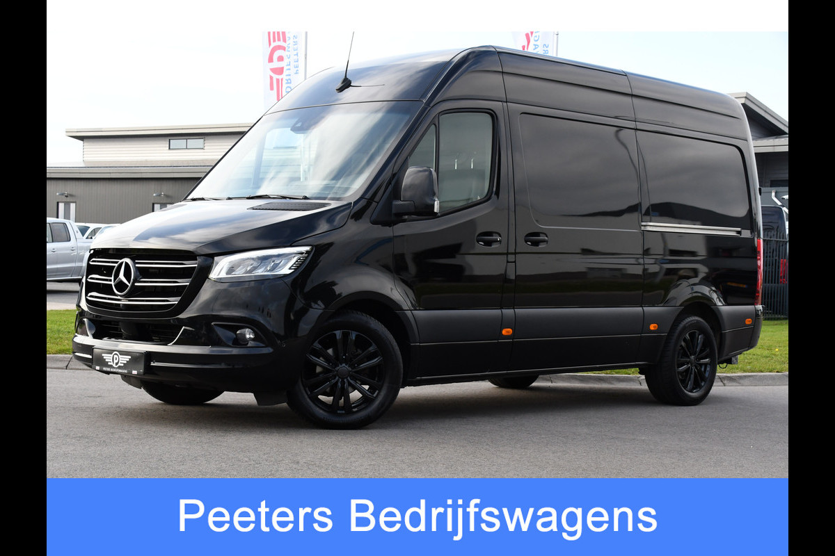 Mercedes-Benz Sprinter 319 V6 3.0 CDI L2H2 Black Edition Full Options!, Adaptieve Cruise, 360 Camera, 2 x schuifdeur, 3500kg Trekhaak, 10,5'' Mbux, Navi, Stoelverwarming, Uniek!