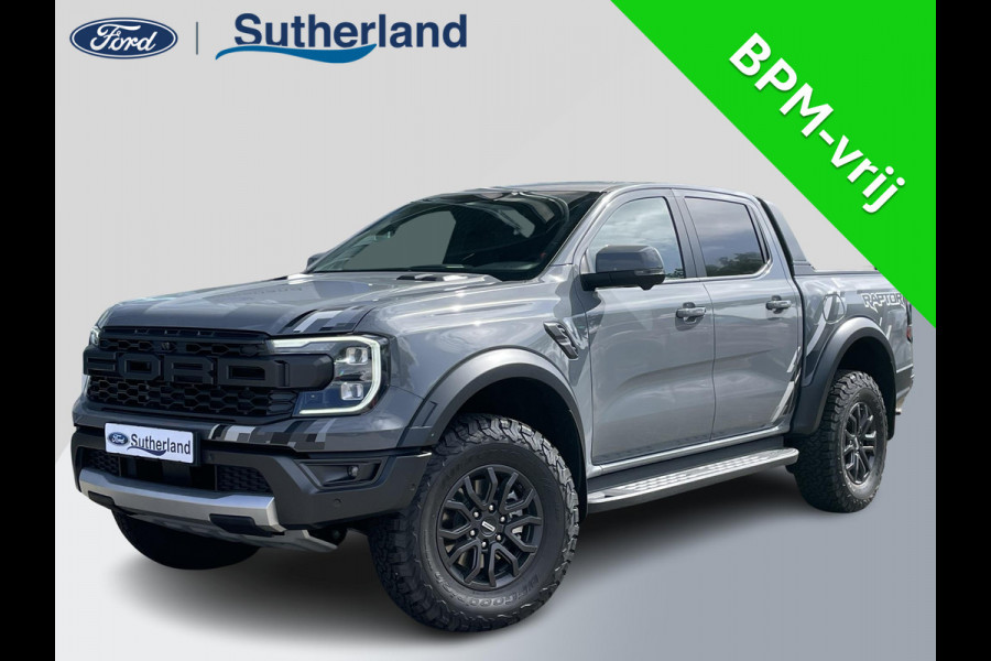 Ford Ranger 3.0 EcoBoost Raptor 288pk V6 Automaat Rijklaar! | Conquer Grey Metallic | Raptor Pack   Nieuw Model | SYNC4 | 2.500kg Trekgewicht | Matrix LED Koplampen | Prijs incl. ombouwkosten Grijs Kenteken