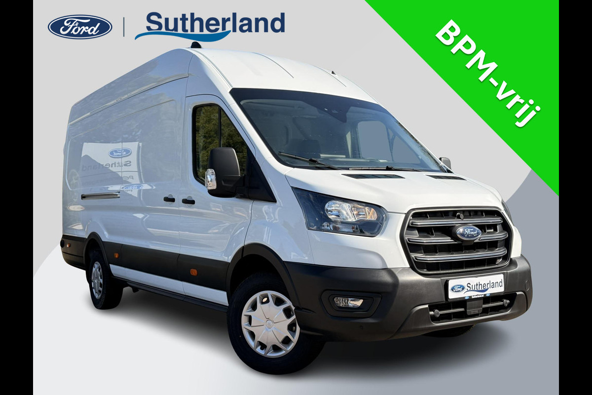 Ford Transit 350 2.0 TDCI L4H3 Trend RWD | SCI | 130pk | Navigatiesysteem SYNC4 | Stoelverwarming  | Elektrisch inklapbare buitenspiegels | Elektrisch verstelbare bestuurdersstoel | Passagiersairbag | Allweather banden | Laadruimte beschermingspakket | 150 watt/230V aansluitpunt tussen voorstoelen | Handmatige regeneratie roetfilter | Reservewiel | Centrale dubbele vergrendeling | Camera met LED Downlighter