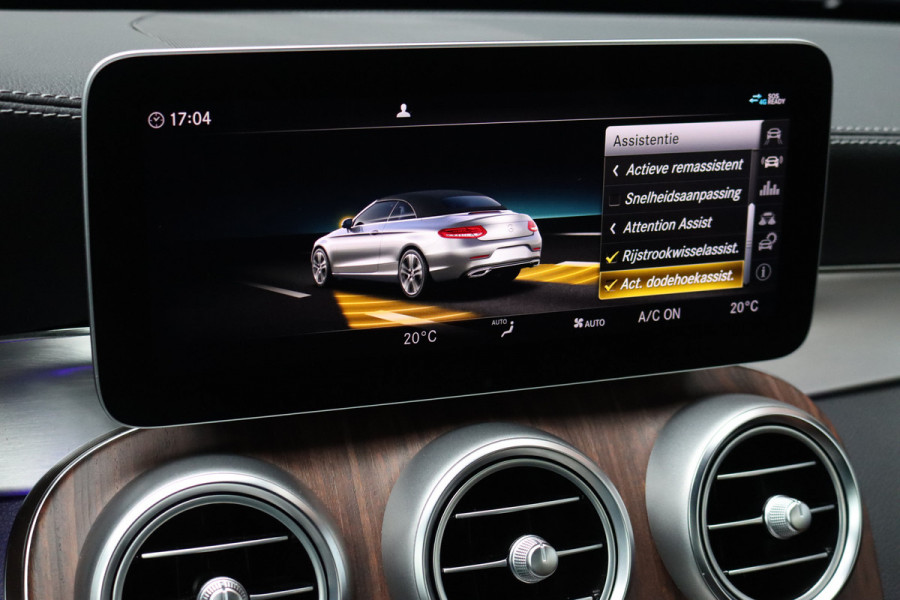 Mercedes-Benz C-Klasse Cabrio 200 AMG Line Premium+ | Luchtvering | Distronic+ | Burmester | Memory "| Airscarf | Leder | Keyless Go | Surround Camera | Rijassistentiepakket |