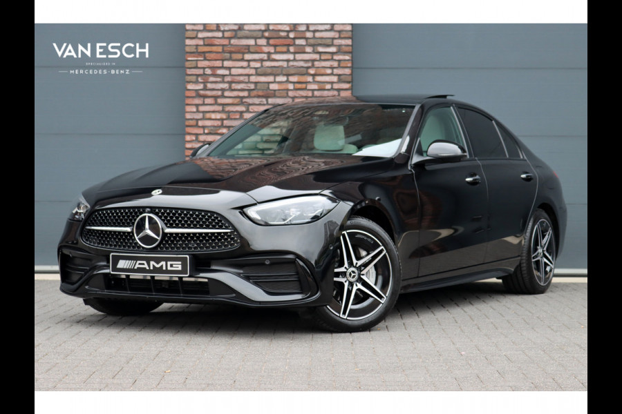 Mercedes-Benz C-Klasse 300 e AMG Line Aut9 | Panoramadak | Memory | Surround Camera | Leder | Trekhaak | Keyless Go | Nightpakket | High Perf. LED |