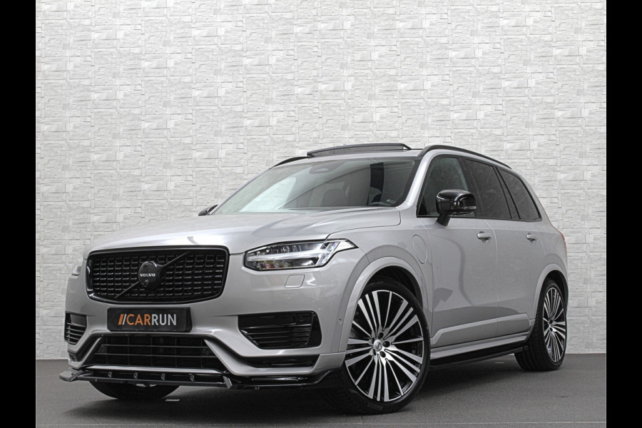 Volvo XC90 T8 455pk Long Range 7500km! AWD Plus Dark | Luchtvering | Panorama | 360 Camera | Trekhaak | Pilot-Assist | ACC | Leder | Memory | Harman-Kardon | BLIS | Sportstoelen | Stoelverwarming V+A | Suurverwarming | Keyless-Entry | Standkachel | Full-LED | Zonwering | Getint Glas | Black-Optic | Draadloos Laden | Carplay |