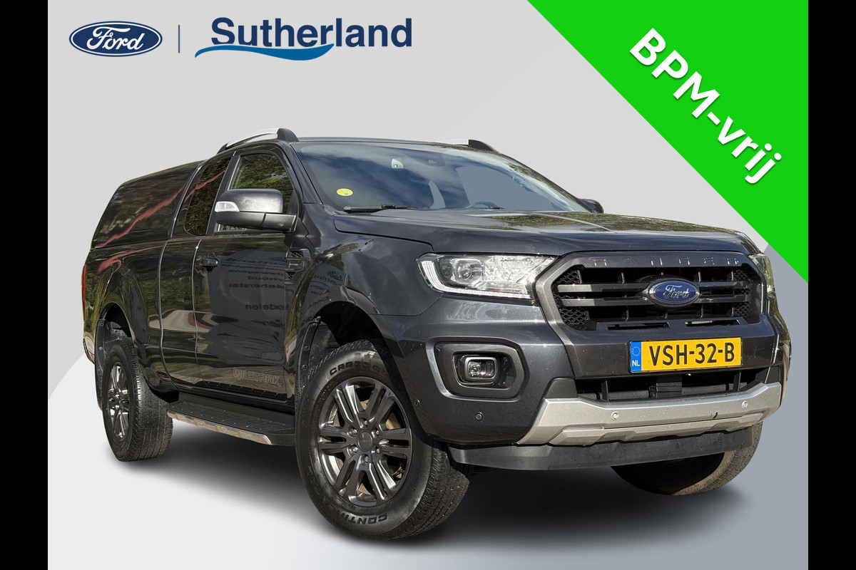 Ford Ranger 2.0 EcoBlue Wildtrak Supercab | SCI | 214pk Automaat | 3.500kg Trekgewicht | Dichte Opbouw | Lederen Bekleding | Adaptieve Cruise | Dealer onderhouden