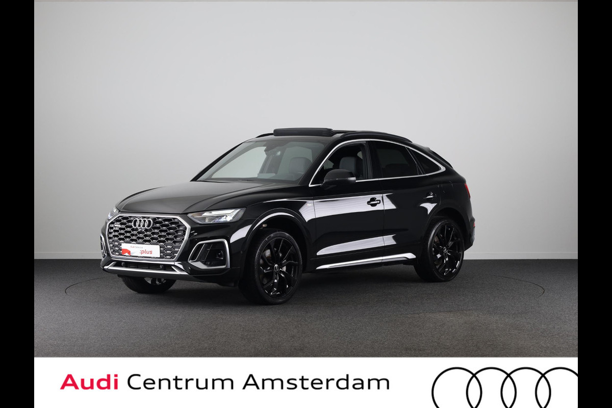Audi Q5 Sportback 50 TFSI e S edition Competition 299 pk S-tronic | Verlengde garantie | Navigatie via App | Panoramadak | Trekhaak | Parkeersensoren (Park assist) | Rondomzicht camera |