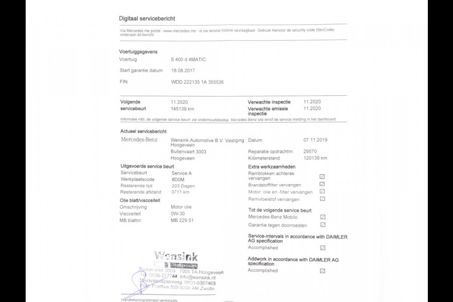 Mercedes-Benz S-Klasse 400d 4-Matic Lang Aut. *PANO | DISTRONIC | BURMESTER-AUDIO | TOP-VIEW | KEYLESS | BLIND-SPOT | AIRMATIC | FULL-LEATHER  | FULL-LED |  MEMORY-PACK  | WIDE-SCREEN-DIGI-COCKPIT | AMBIENT-LIGHTNING |  HEATED/VENTI