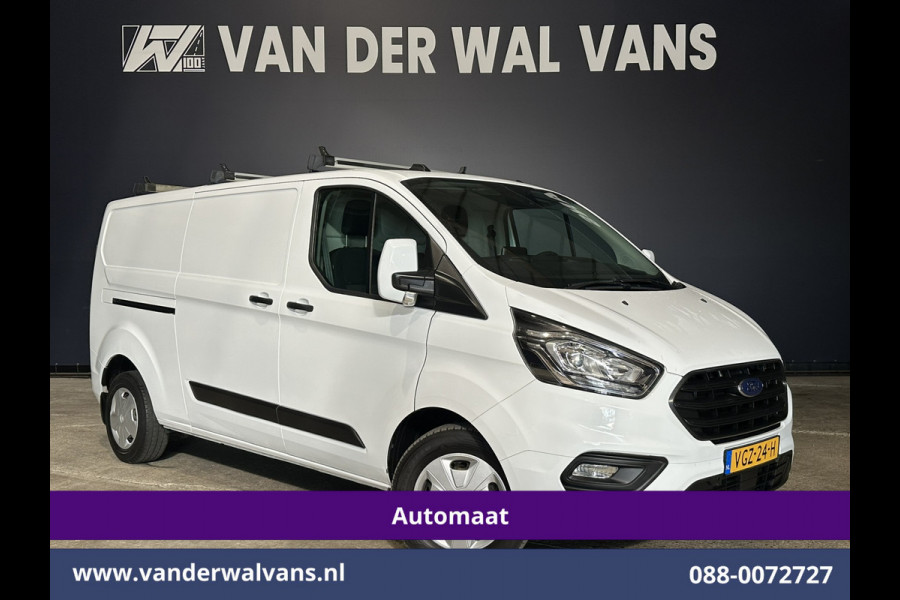 Ford Transit Custom 2.0 TDCI 130pk Automaat L2H1 Euro6 Airco | 2x Zijdeur | Trekhaak | Dakdragers | Camera | Navigatie LED, Cruisecontrol, Android Auto, Stoelverwarming, Verwarmde voorruit, Parkeersensoren