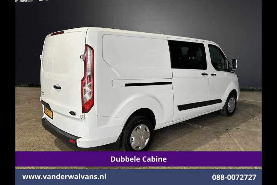 Ford Transit Custom 2.0 TDCI 131pk L2H1 Dubbele Cabine Euro6 Airco | 6-Zits | Camera | Navigatie | LED | Apple Carplay Android Auto, Cruisecontrol, Verwarmde voorruit, Stoelverwarming, Parkeersensoren, 2800kg trekvermogen