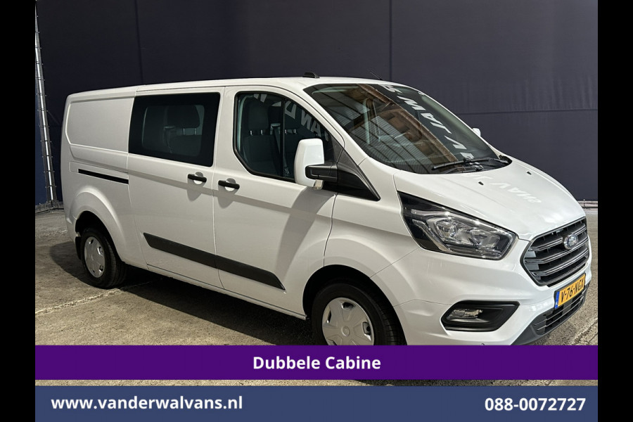 Ford Transit Custom 2.0 TDCI 131pk L2H1 Dubbele Cabine Euro6 Airco | 6-Zits | Camera | Navigatie | LED | Apple Carplay Android Auto, Cruisecontrol, Verwarmde voorruit, Stoelverwarming, Parkeersensoren, 2800kg trekvermogen