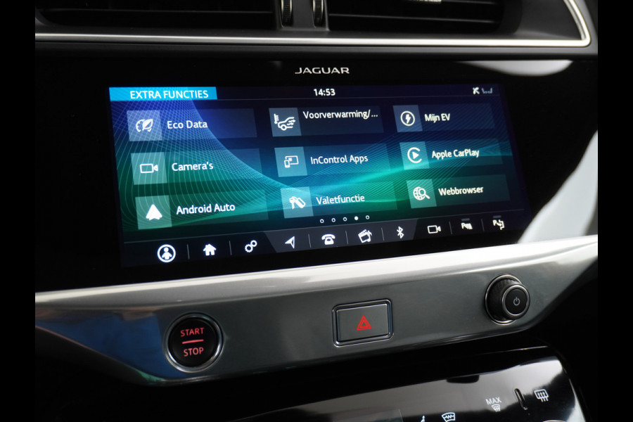 Jaguar I-PACE EV400 First Edition HSE 90kWh AWD Luchtvering Meridian®-Surround Audio Leder Memory Panoramadak 360°Camera Adap.Cruise Apple Car Lmv 22" DAB Bluetooth Led Stuur-Stoel-Achterbank-Voorruitverwarming Elek.Achterklep Zeer compleet, nieuwprijs €107.035 Origineel Nederlandse Auto