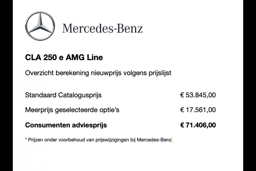 Mercedes-Benz CLA-Klasse CLA 250 e AMG Line | NIGHT | Burmester | Rij-assistent | Leder