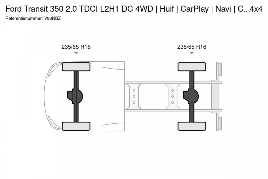 Ford Transit 350 2.0 TDCI L2H1 DC 4WD | Huif | CarPlay | Navi | Cruise | 7-persoons | Vierwielaandrijving | Airco | AWD 4x4