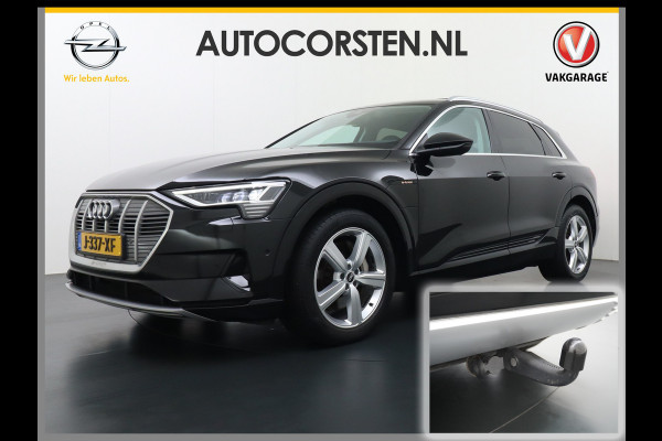 Audi e-tron 55 Quattro 95kWh 408PK Trekhaak Leder/Alcantara Panoramadak Adap.Cruise Navi Ecc Stoelverwarming Business Edition Plus Luchtvering Memory Lmv Elek.Achterklep Privacy Glas Keyless 1e Eigenaar 1.800KG Trekgewicht Zeer compleet!