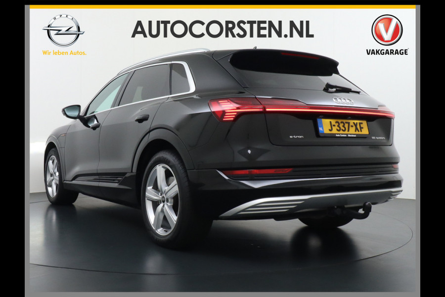 Audi e-tron 55 Quattro 95kWh 408PK Trekhaak Leder/Alcantara Panoramadak Adap.Cruise Navi Ecc Stoelverwarming Business Edition Plus Luchtvering Memory Lmv Elek.Achterklep Privacy Glas Keyless 1e Eigenaar 1.800KG Trekgewicht Zeer compleet!